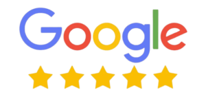 Google 5 star transparent 400 x 200 px | House Hunters Google logo with five gold stars indicating a five star rating beneath it